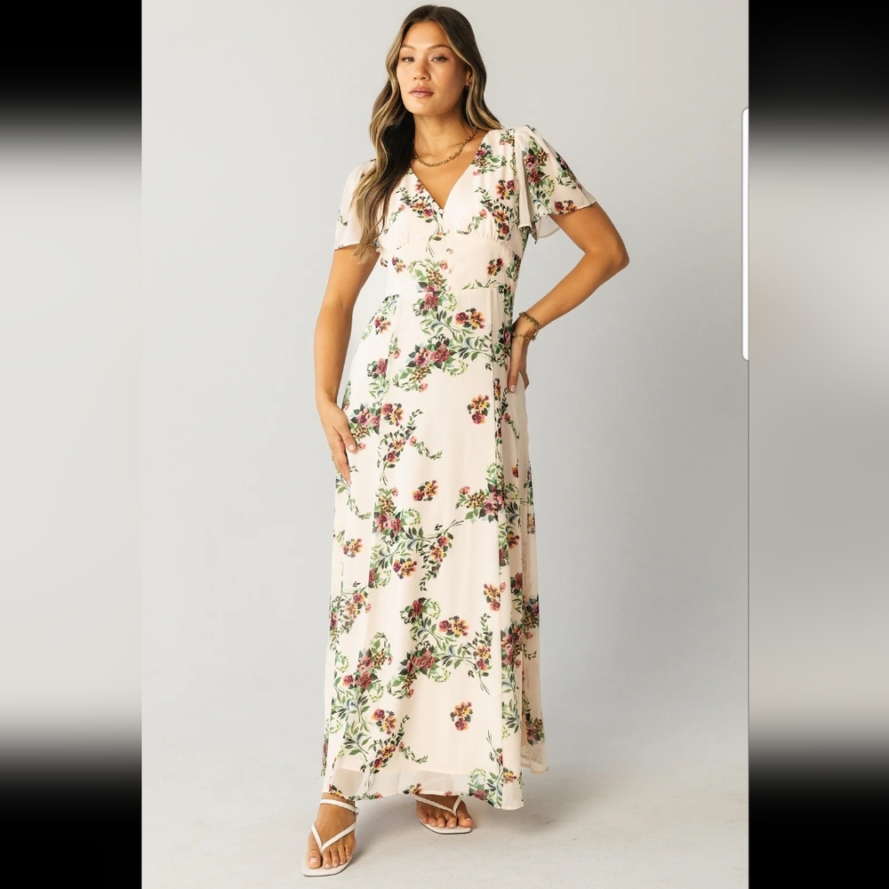 Bohme Floral Cream Maxi Dress